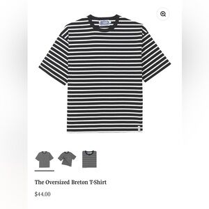 Breton Shirt Co oversized shirt sleeved striped shirt M